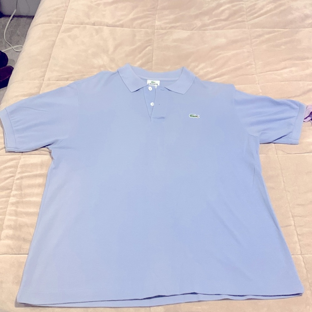 Lacoste Polos Mens Size 6 Lavender And Blue. Authentic